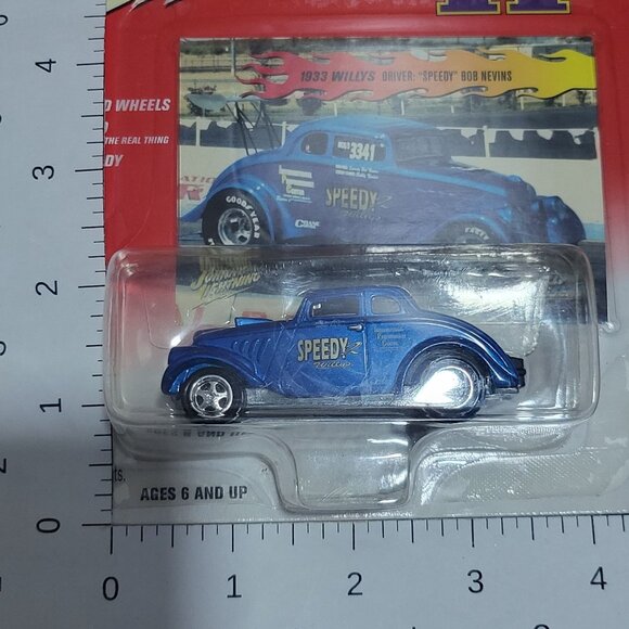 Johnny Lightning Willys Gassers II 1933 Speedy White Lightning Chase Blue 2002 - Picture 7 of 11